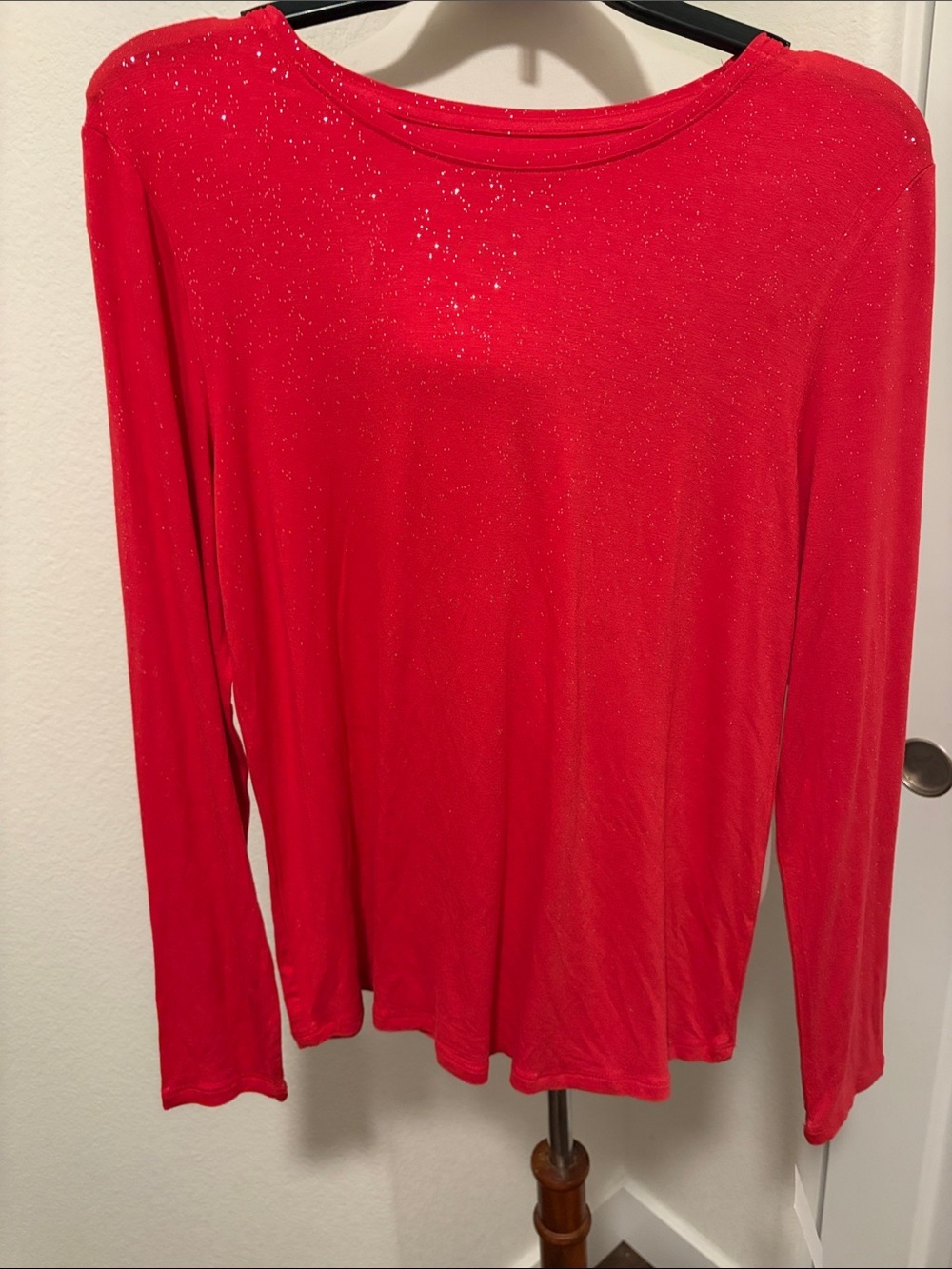 Hybrid Apparel Red Long-Sleeve Sparkle Tee